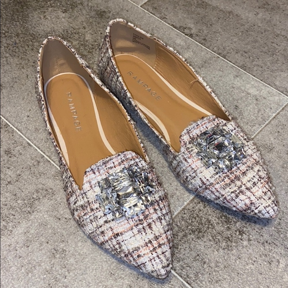 Plaid shoe. Rampage flats with jewels